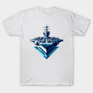 Naval Geometric Giant | USS Gerald R. Ford CVN-78 Tee T-Shirt